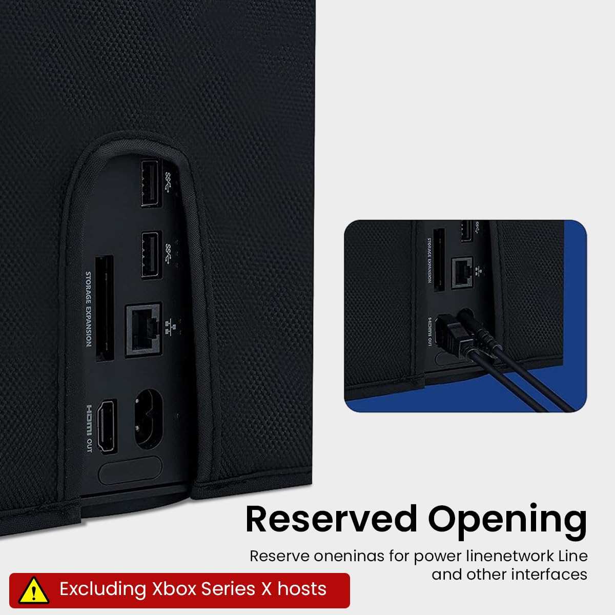 ZORBES Dust Cover for SONY Xbox Series X, Black Dust Proof Cover For Xbox Series X Console Durable Oxford Dust Proof Cover with Preset USB Ports Open ZORBES Dust Cover for SONY Xbox Series X, Black Dust Proof Cover For Xbox Series X Console Durable Oxford Dust Proof Cover with Preset USB Ports Open